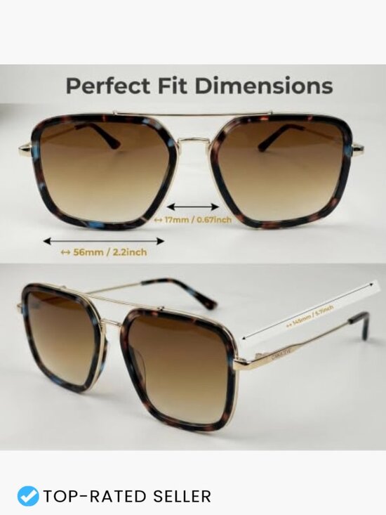 Classic Square Aviator Sunglasses, Gradient Lens UV400 Protection Lightweight main image 4
